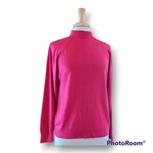 Designers Originals Mock Turtleneck Luxelon Pink Women's Sweater. Size Medium
